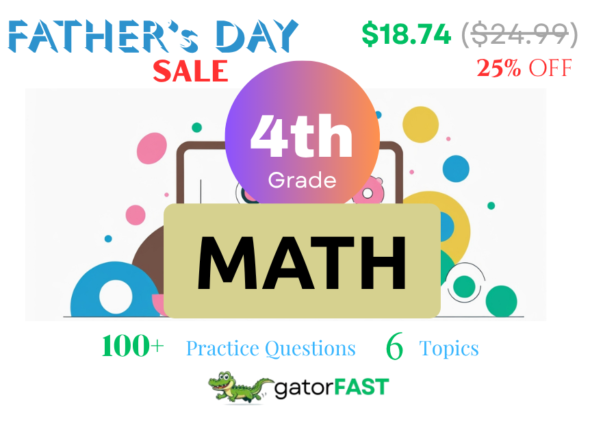 4th Grade Math Father's Day SALE